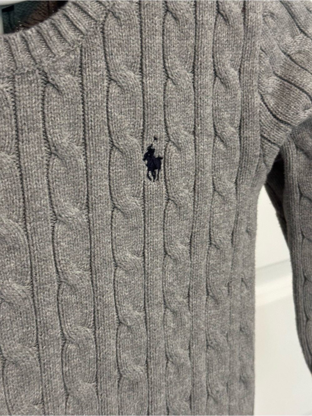 Ralph Lauren Gray Cable Crewneck Sweater